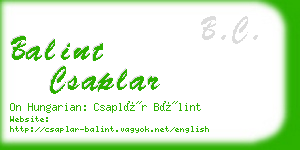 balint csaplar business card